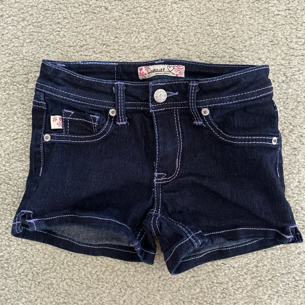 Domaine girls dark wash denim shorts size 10